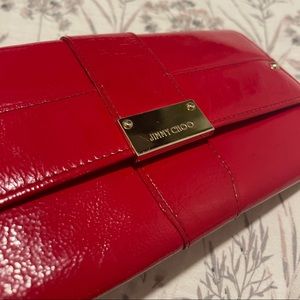 Jimmy Choo Red Patent Leather Clutch